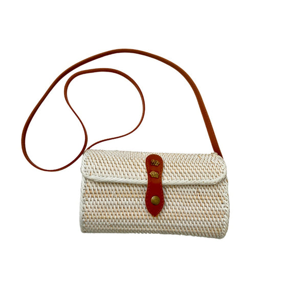 Borsa rattan rettangolare Julia-bianco-Bijondo