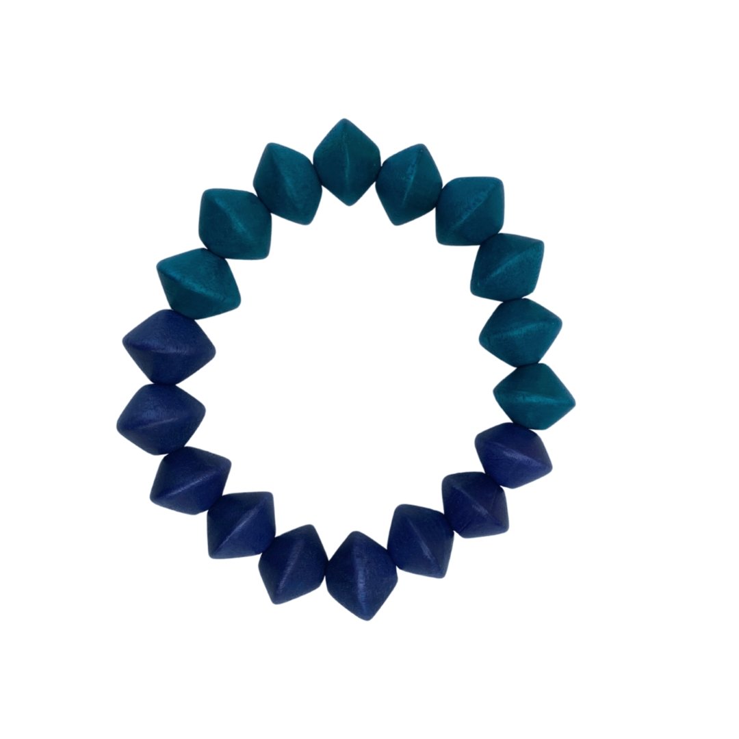 Bracciale legno Silver Lake - blu - Bijondo