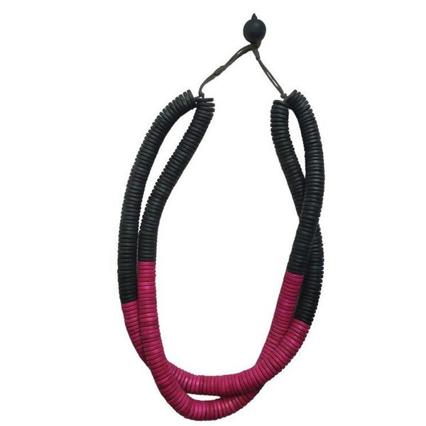 Collana Alaska legno - fucsia - Bijondo