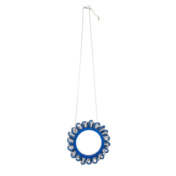 Collana Legno Ciondolo Plebiscito - blu - Bijondo