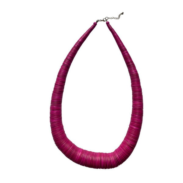 Collana Legno Lunga Taj Mahal - fucsia - Bijondo