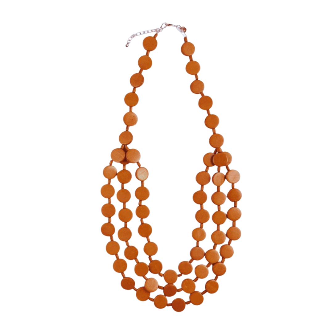 Collana Little Italy legno-arancione-Bijondo