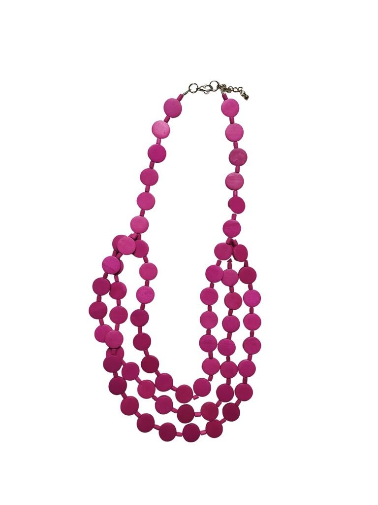 Collana Little Italy legno - fucsia - Bijondo