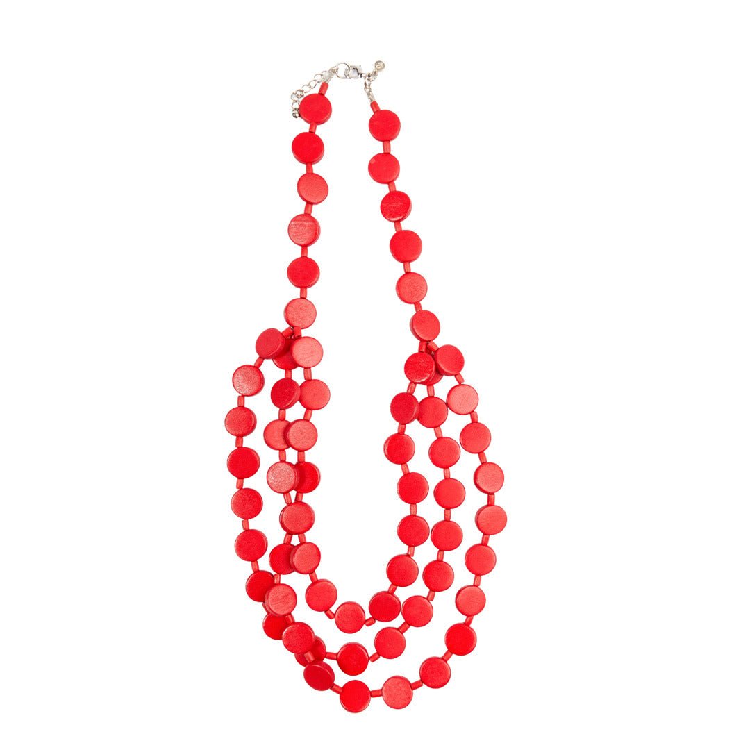 Collana Little Italy legno - rosso - Bijondo