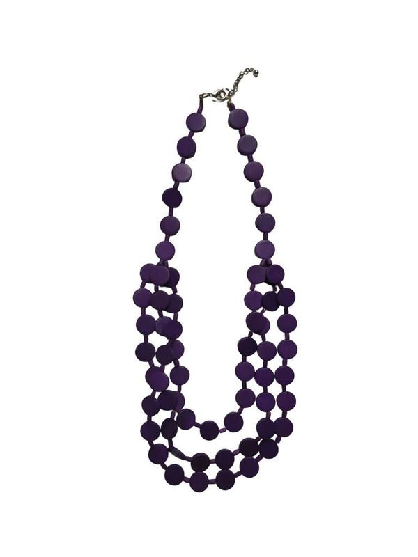 Collana Little Italy legno - viola - Bijondo