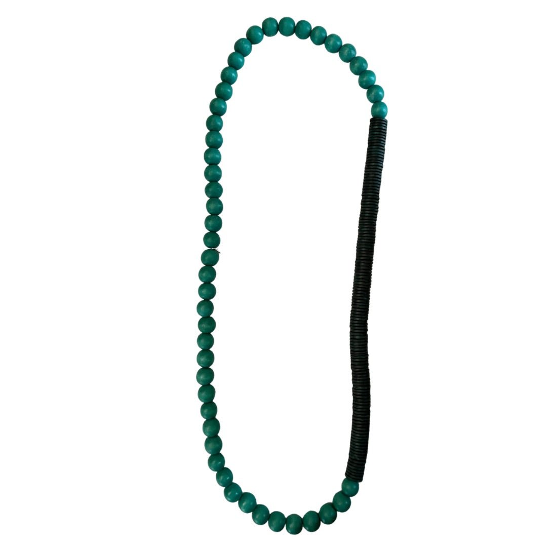 Collana Tunisia lunga legno - verde - Bijondo