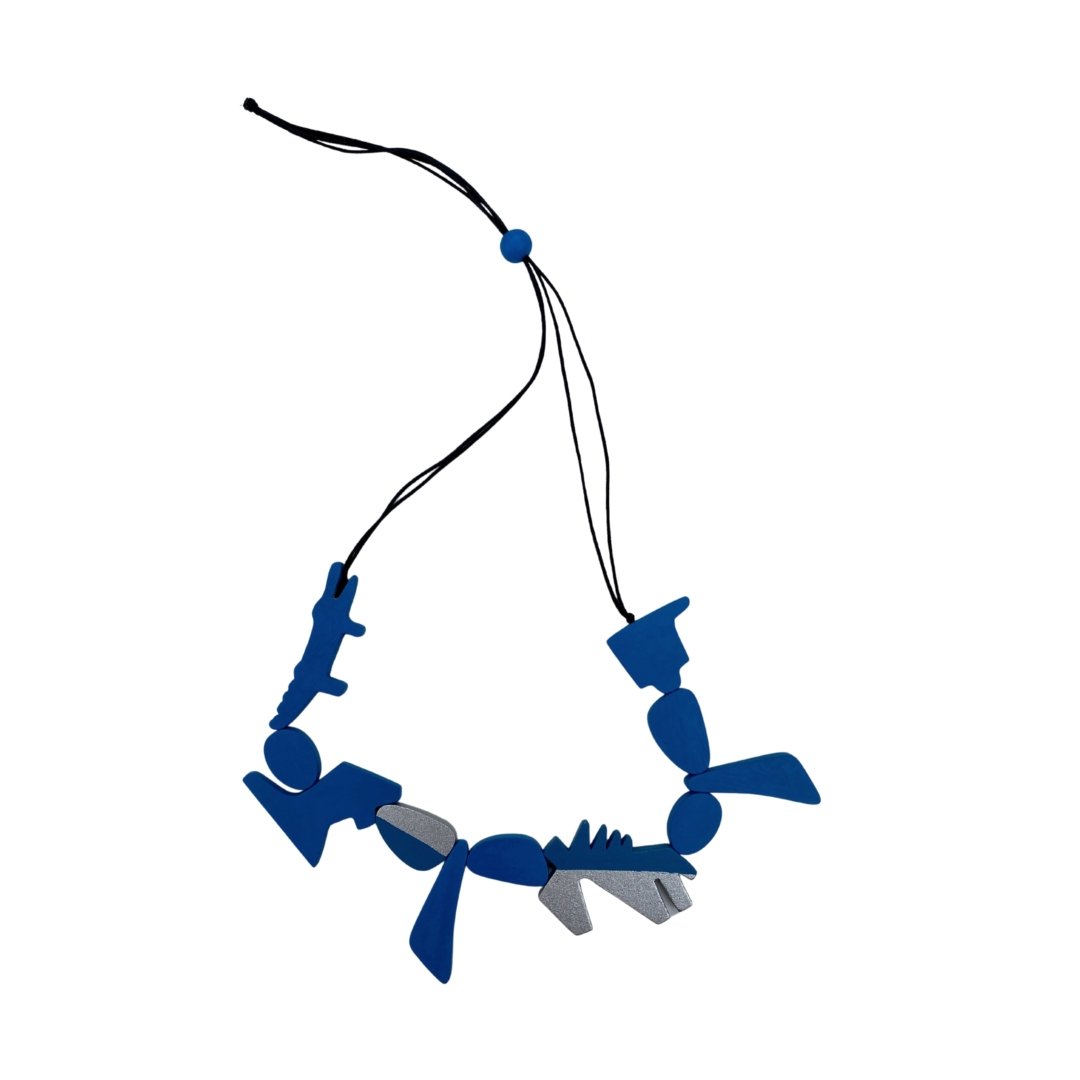 Collana legno Animals - blu - Bijondo