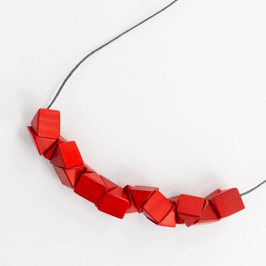 Collana legno Ivy - rosso - Bijondo