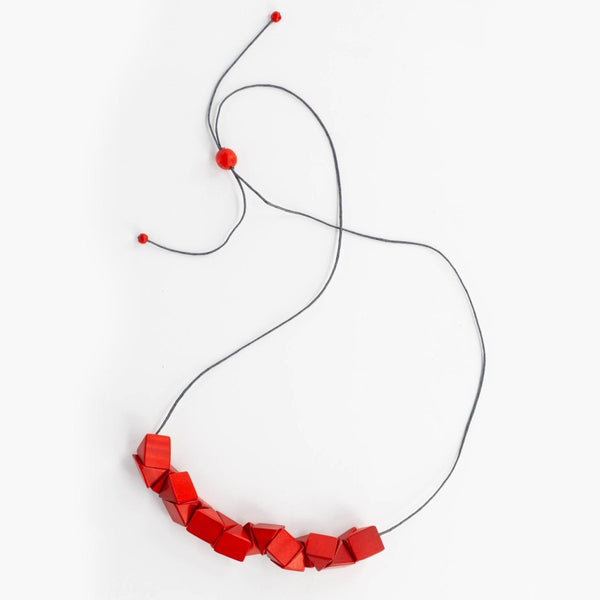 Collana legno Ivy - rosso - Bijondo