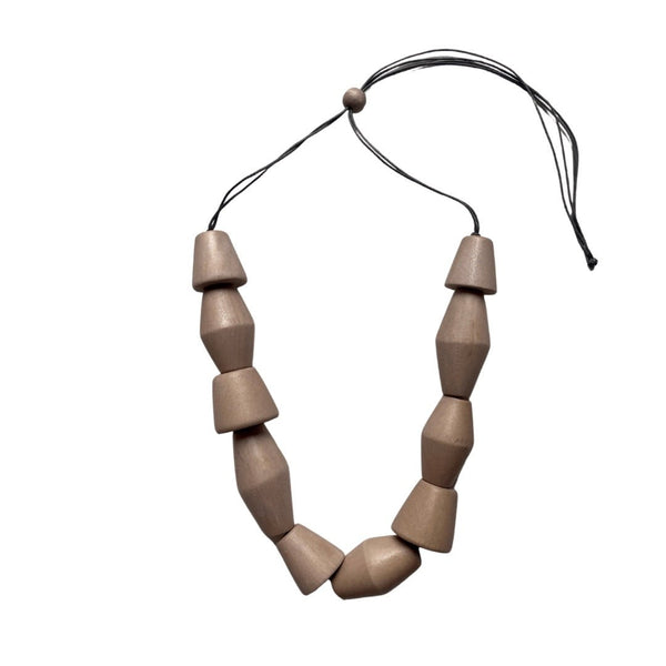 Collana legno regolabile Tahira - beige - Bijondo