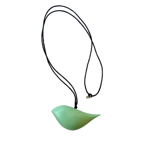 Collana, pendente legno Birdy-verde-Bijondo