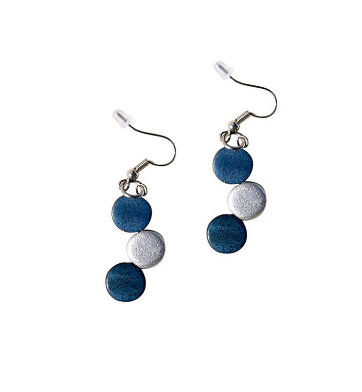 Orecchini Islanda Metallic - blu/argento - Bijondo