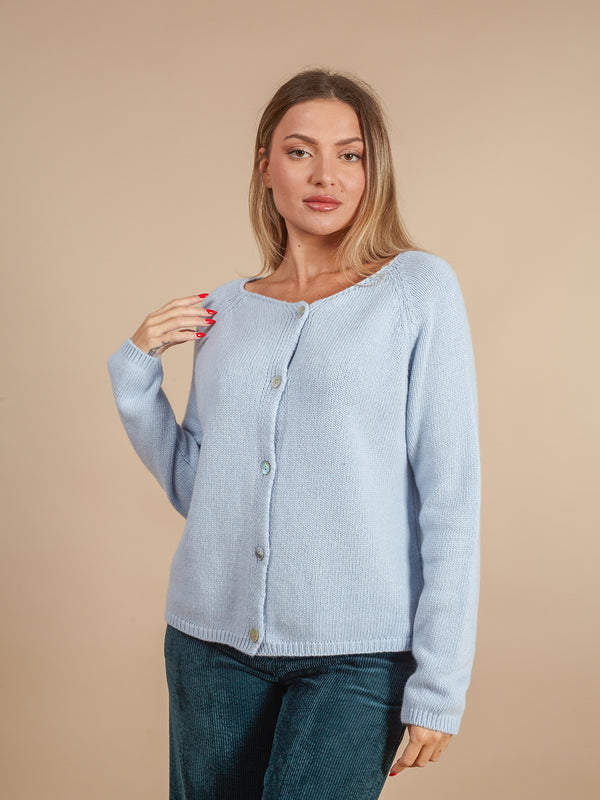 Cardigan bottoni lana e cashmere Rosmara