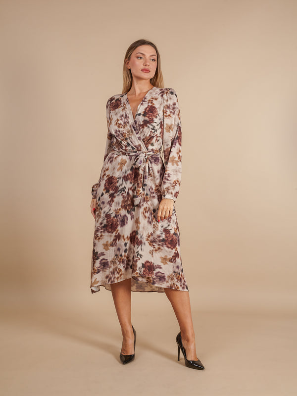 Vestito elegante floreale midi Virginia