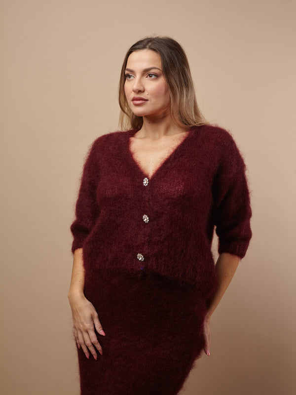 Cardigan a V kid mohair Clara